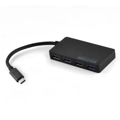 Cadorabo 4-vtičnica USB 3.0 z več vmesniki USB Hub Plug & Play z vtičem USB-C Vtičnica tipa C in napajalnik primerna za prenosnike, tablične računalni