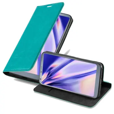 Cadorabo Ohišje, združljivo z LG G6 v bencinsko turkizna - Zaščitni ovitek z magnetnim zapiranjem, stoječo funkcijo in režo za kartice