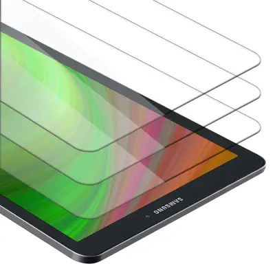 CADORABO Samsung Galaxy Tab E (9.6 Zoll) v visoka prosojnost - 3-pack Kaljeno steklo za zaščito zaslona s trdoto 9H in združljivostjo s 3D dotikom