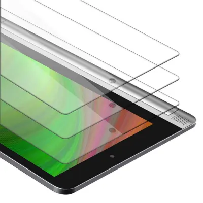 CADORABO Lenovo Yoga Tab 2 (10.1 Zoll) v visoka prosojnost - 3-pack Kaljeno steklo za zaščito zaslona s trdoto 9H in združljivostjo s 3D dotikom