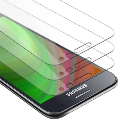 CADORABO Samsung Galaxy J2 2015 - Zaščitna folija - 3-pack Kaljeno zaščitno steklo za zaslone s trdoto 9H in združljivostjo s 3D dotikom
