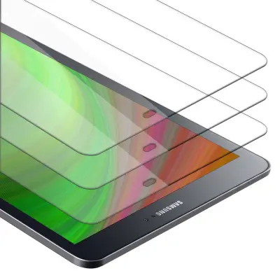 CADORABO Samsung Galaxy Tab S2 (9.7 Zoll) v visoka prosojnost - 3-pack Kaljeno steklo za zaščito zaslona s trdoto 9H in združljivostjo s 3D dotikom