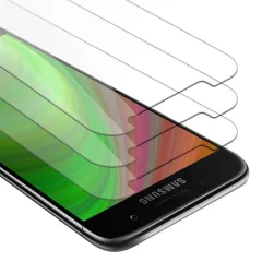 Cadorabo 3x Oklepna folija, združljiva z Samsung Galaxy A7 2017 - Zaščitna folija v visoka prosojnost - 3-pack Kaljeno zaščitno steklo za zaslone s trdoto 9H in združljivostjo s 3D dotikom