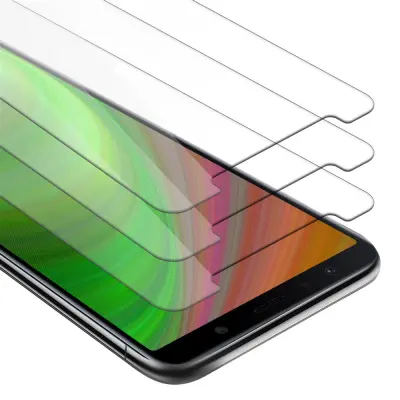 CADORABO Samsung Galaxy A7 2018 - Zaščitna folija - 3-pack Kaljeno zaščitno steklo za zaslone s trdoto 9H in združljivostjo s 3D dotikom