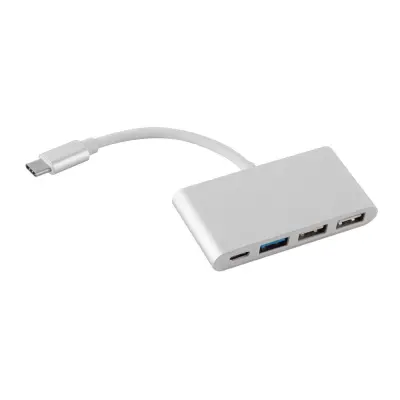 Cadorabo 3-portni večvmesniški vmesnik USB Plug & Play s priključkom USB-C, polnilno vtičnico USB-C, 2 vhodoma USB 2.0 in USB 3.0 za prenosnike, tabli