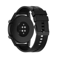 Cadorabo Silikonska zapestnica 22 mm združljiva s Samsung Galaxy Gear S3 / Gear 2 v črna - Nadomestna zapestnica za Huawei Watch GT za Watch 2 Pro za Ticwatch Pro za Pepple Time za Amazfit P