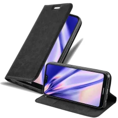 CADORABO Huawei P20 LITE 2018/NOVA 3E v nočna črna - Zaščitni ovitek z magnetnim zapiranjem, stoječo funkcijo in režo za kartice