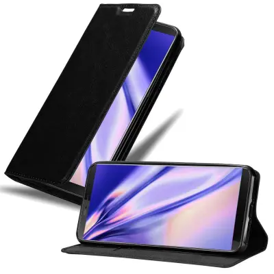 Cadorabo Ohišje, združljivo z Cubot J3 PRO v nočna črna - Zaščitni ovitek z magnetnim zapiranjem, stoječo funkcijo in režo za kartice