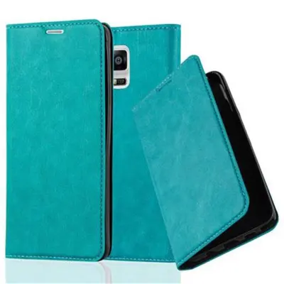 Cadorabo Ohišje, združljivo z Samsung Galaxy NOTE 4 v bencinsko turkizna - Zaščitni ovitek z magnetnim zapiranjem, stoječo funkcijo in režo za kartice