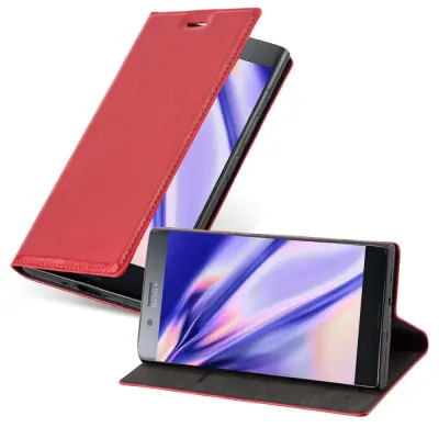 Cadorabo Ohišje, združljivo z Sony Xperia XZ PREMIUM v rdeče jabolko - Zaščitni ovitek z magnetnim zapiranjem, stoječo funkcijo in režo za kartice