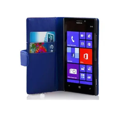Cadorabo Ohišje, združljivo z Nokia Lumia 925 v mornarsko modra - Zaščitni ovitek iz gladkega umetnega usnja in žep za kartice
