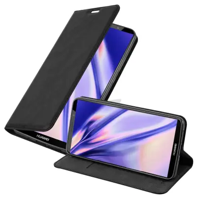 Cadorabo Ohišje, združljivo z Huawei MATE 10 PRO v nočna črna - Zaščitni ovitek z magnetnim zapiranjem, stoječo funkcijo in režo za kartice