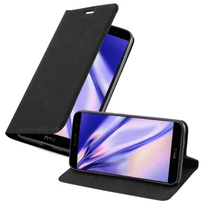 Cadorabo Ohišje, združljivo z HTC OCEAN / U11 v nočna črna - Zaščitni ovitek z magnetnim zapiranjem, stoječo funkcijo in režo za kartice