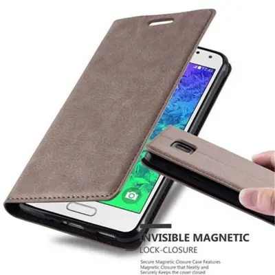 Cadorabo Ohišje, združljivo z Samsung Galaxy ALPHA v kavovinsko rdeča - Zaščitni ovitek z magnetnim zapiranjem, stoječo funkcijo in režo za kartice