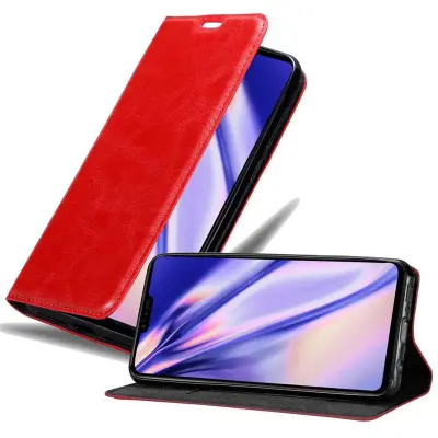 Cadorabo Ohišje, združljivo z LG V50 v rdeče jabolko - Zaščitni ovitek z magnetnim zapiranjem, stoječo funkcijo in režo za kartice