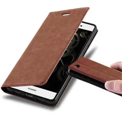 Cadorabo Ohišje, združljivo z Huawei P8 LITE 2015 v kapučino rjava - Zaščitni ovitek z magnetnim zapiranjem, stoječo funkcijo in režo za kartice