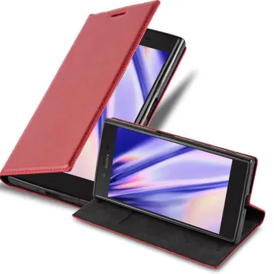 Cadorabo Ohišje, združljivo z Sony Xperia XZ / XZs v rdeče jabolko - Zaščitni ovitek z magnetnim zapiranjem, stoječo funkcijo in režo za kartice