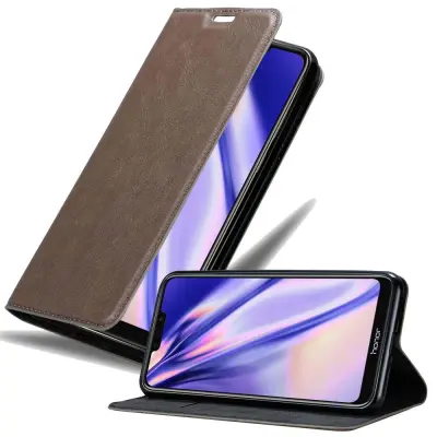 Cadorabo Ohišje, združljivo z Honor 8C v kavovinsko rdeča - Zaščitni ovitek z magnetnim zapiranjem, stoječo funkcijo in režo za kartice