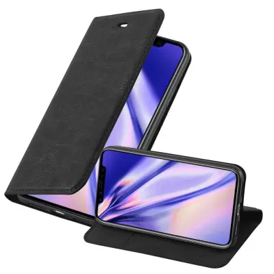 Cadorabo Ohišje, združljivo z Apple iPhone XR v nočna črna - Zaščitni ovitek z magnetnim zapiranjem, stoječo funkcijo in režo za kartice