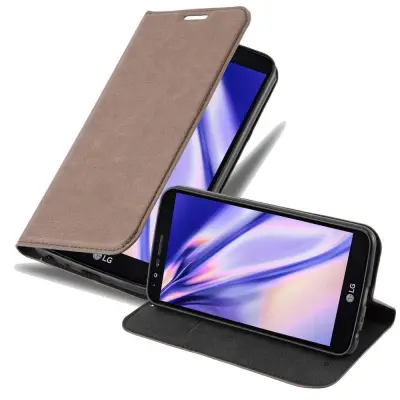 Cadorabo Ohišje, združljivo z LG STYLUS 3 v kavovinsko rdeča - Zaščitni ovitek z magnetnim zapiranjem, stoječo funkcijo in režo za kartice