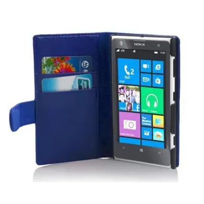 Cadorabo Ohišje, združljivo z Nokia Lumia 1020 v mornarsko modra - Zaščitni ovitek iz gladkega umetnega usnja in žep za kartice