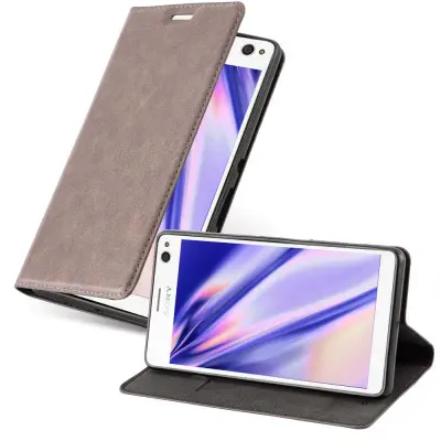 Cadorabo Ohišje, združljivo z Sony Xperia C4 v kavovinsko rdeča - Zaščitni ovitek z magnetnim zapiranjem, stoječo funkcijo in režo za kartice