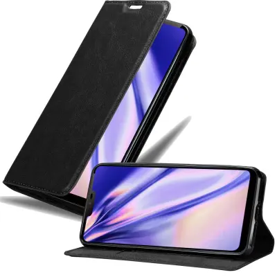Cadorabo Ohišje, združljivo z LG G7 ThinQ / FIT / ONE v nočna črna - Zaščitni ovitek z magnetnim zapiranjem, stoječo funkcijo in režo za kartice