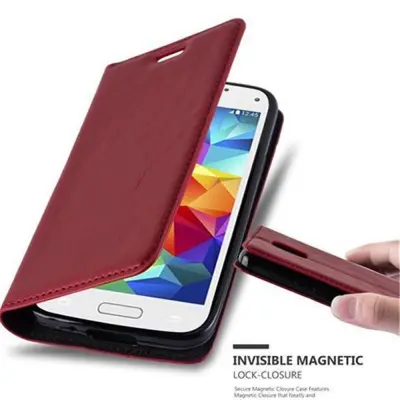 CADORABO Samsung Galaxy S5 MINI/S5 MINI DUOS v rdeče jabolko - Zaščitni ovitek z magnetnim zapiranjem, stoječo funkcijo in režo za kartice