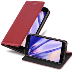 Cadorabo Ohišje, združljivo z Samsung Galaxy A7 2017 v rdeče jabolko - Zaščitni ovitek z magnetnim zapiranjem, stoječo funkcijo in režo za kartice
