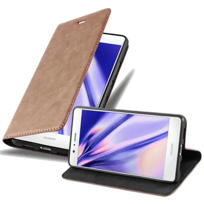 CADORABO Huawei P9 LITE 2016/G9 LITE v kapučino rjava - Zaščitni ovitek z magnetnim zapiranjem, stoječo funkcijo in režo za kartice