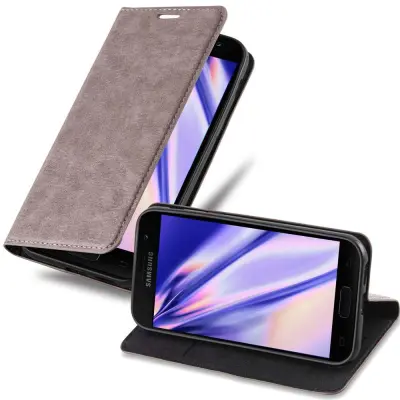 Cadorabo Ohišje, združljivo z Samsung Galaxy A7 2017 v kavovinsko rdeča - Zaščitni ovitek z magnetnim zapiranjem, stoječo funkcijo in režo za kartice