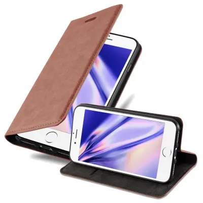 Cadorabo Ohišje, združljivo z Apple iPhone 6 / 6S v kapučino rjava - Zaščitni ovitek z magnetnim zapiranjem, stoječo funkcijo in režo za kartice