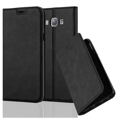 Cadorabo Ohišje, združljivo z Samsung Galaxy A8 2015 v nočna črna - Zaščitni ovitek z magnetnim zapiranjem, stoječo funkcijo in režo za kartice