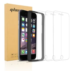Cadorabo 3x Oklepni film združljiv z Apple iPhone 7 PLUS/7S PLUS/8 PLUS v transparentna - 3-pack Kaljeno steklo za zaščito zaslona s pripomočkom za na