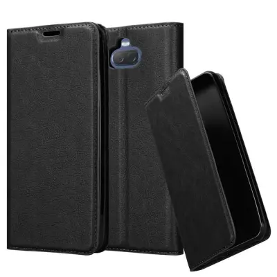Cadorabo Ohišje, združljivo z Sony Xperia 10 PLUS v nočna črna - Zaščitni ovitek z magnetnim zapiranjem, stoječo funkcijo in režo za kartice