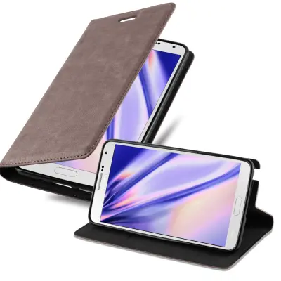 Cadorabo Ohišje, združljivo z Samsung Galaxy NOTE 3 v kavovinsko rdeča - Zaščitni ovitek z magnetnim zapiranjem, stoječo funkcijo in režo za kartice