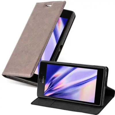 CADORABO Sony Xperia M2/M2 AQUA v kavovinsko rdeča - Zaščitni ovitek z magnetnim zapiranjem, stoječo funkcijo in režo za kartice