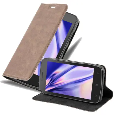 Cadorabo Ohišje, združljivo z Lenovo A PLUS v kavovinsko rdeča - Zaščitni ovitek z magnetnim zapiranjem, stoječo funkcijo in režo za kartice