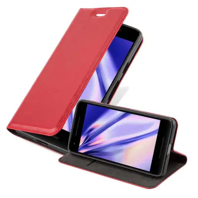 Cadorabo Ohišje, združljivo z Google PIXEL 2 XL v rdeče jabolko - Zaščitni ovitek z magnetnim zapiranjem, stoječo funkcijo in režo za kartice