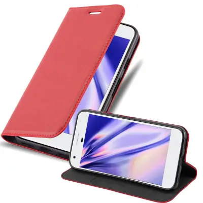 Cadorabo Ohišje, združljivo z Google PIXEL v rdeče jabolko - Zaščitni ovitek z magnetnim zapiranjem, stoječo funkcijo in režo za kartice