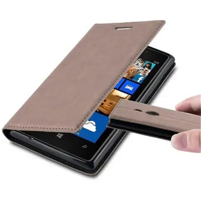 Cadorabo Ohišje, združljivo z Nokia Lumia 925 v kavovinsko rdeča - Zaščitni ovitek z magnetnim zapiranjem, stoječo funkcijo in režo za kartice
