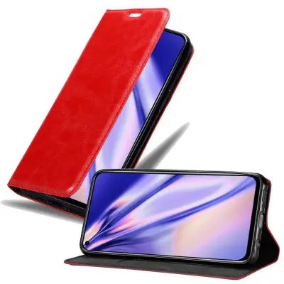 Cadorabo Ohišje, združljivo z Honor View 20 v rdeče jabolko - Zaščitni ovitek z magnetnim zapiranjem, stoječo funkcijo in režo za kartice