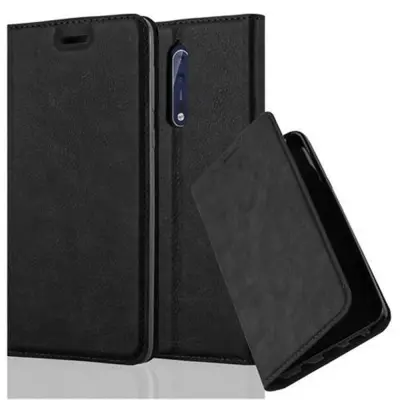 Cadorabo Ohišje, združljivo z Nokia 8 2017 v nočna črna - Zaščitni ovitek z magnetnim zapiranjem, stoječo funkcijo in režo za kartice