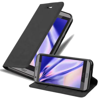 Cadorabo Ohišje, združljivo z HTC Desire 530 / 630 v nočna črna - Zaščitni ovitek z magnetnim zapiranjem, stoječo funkcijo in režo za kartice