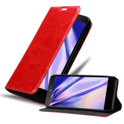 Cadorabo Ohišje, združljivo z LG Google NEXUS 5 v rdeče jabolko - Zaščitni ovitek z magnetnim zapiranjem, stoječo funkcijo in režo za kartice