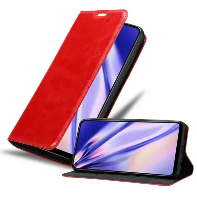Cadorabo Ohišje, združljivo z Huawei P40 LITE E v rdeče jabolko - Zaščitni ovitek z magnetnim zapiranjem, stoječo funkcijo in režo za kartice