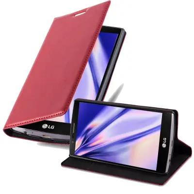 Cadorabo Ohišje, združljivo z LG G4 / G4 PLUS v rdeče jabolko - Zaščitni ovitek z magnetnim zapiranjem, stoječo funkcijo in režo za kartice