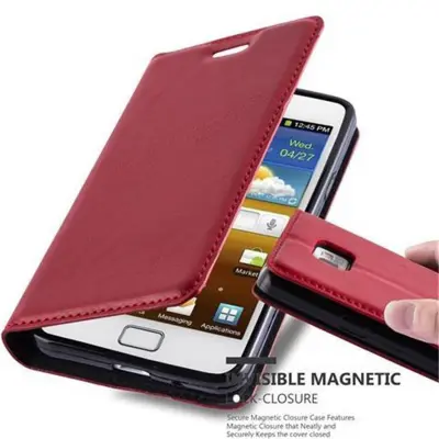 CADORABO Samsung Galaxy S2/S2 PLUS v rdeče jabolko - Zaščitni ovitek z magnetnim zapiranjem, stoječo funkcijo in režo za kartice