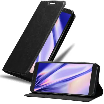Cadorabo Ohišje, združljivo z Alcatel 3V v nočna črna - Zaščitni ovitek z magnetnim zapiranjem, stoječo funkcijo in režo za kartice