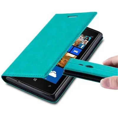 Cadorabo Ohišje, združljivo z Nokia Lumia 925 v bencinsko turkizna - Zaščitni ovitek z magnetnim zapiranjem, stoječo funkcijo in režo za kartice